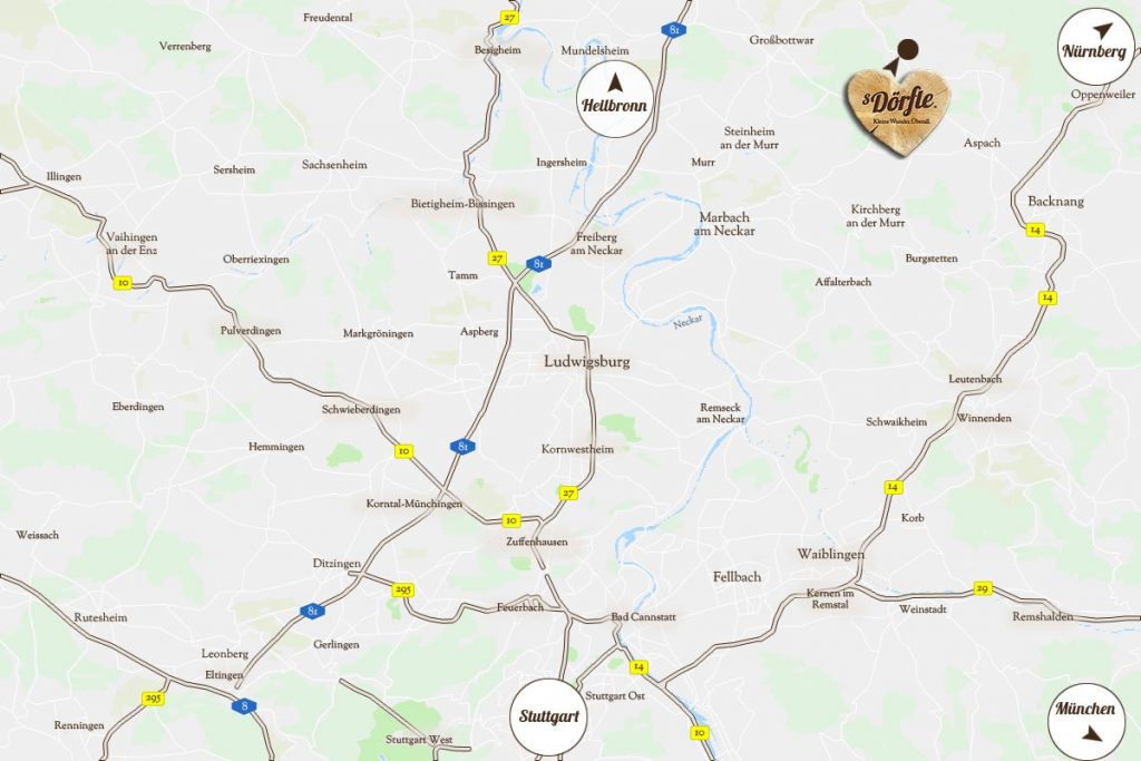 sDörfle Chalet Dorf Dörfle Anreise Anfahrt Umkreis-Karte